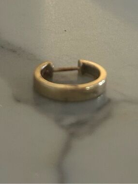 Polished Gold-Tone Mini Huggie Earring for Women